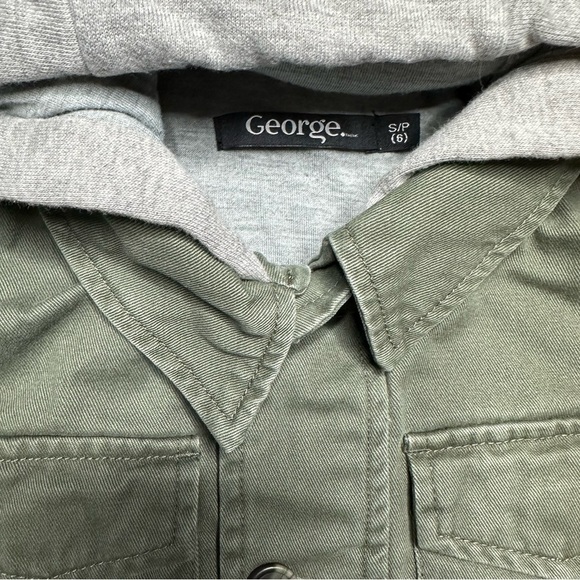 George Jacket Hooded Utility Style Green & Grey Size 6 - Picture 4 of 16